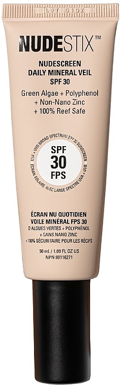 Ochronny tonizujący krem ​​do twarzy - Nudestix Nudescreen Daily Mineral Veil SPF30 — Zdjęcie N1