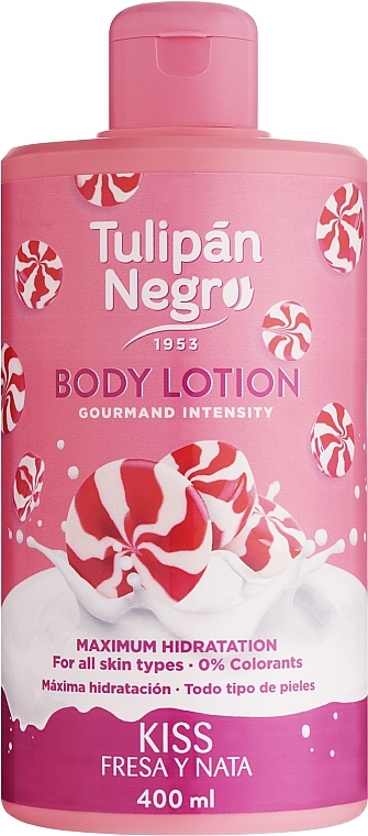 Truskawkowy balsam do ciała - Tulipan Negro Kiss Strawberry & Cream Body Lotion