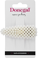 Kup Spinka do włosów, biała z perłami - Donegal