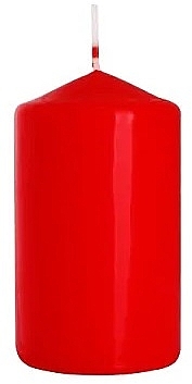 Świeca cylindryczna 60x100 mm, czerwona - Bispol — Zdjęcie N1