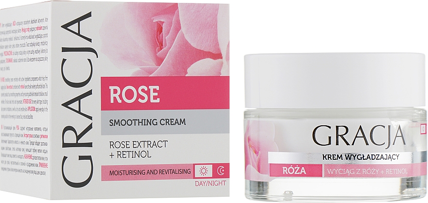 PREZENT! Wygładzający krem do twarzy z olejkiem różanym i retinolem - Gracja Rose Face Cream — Zdjęcie N1