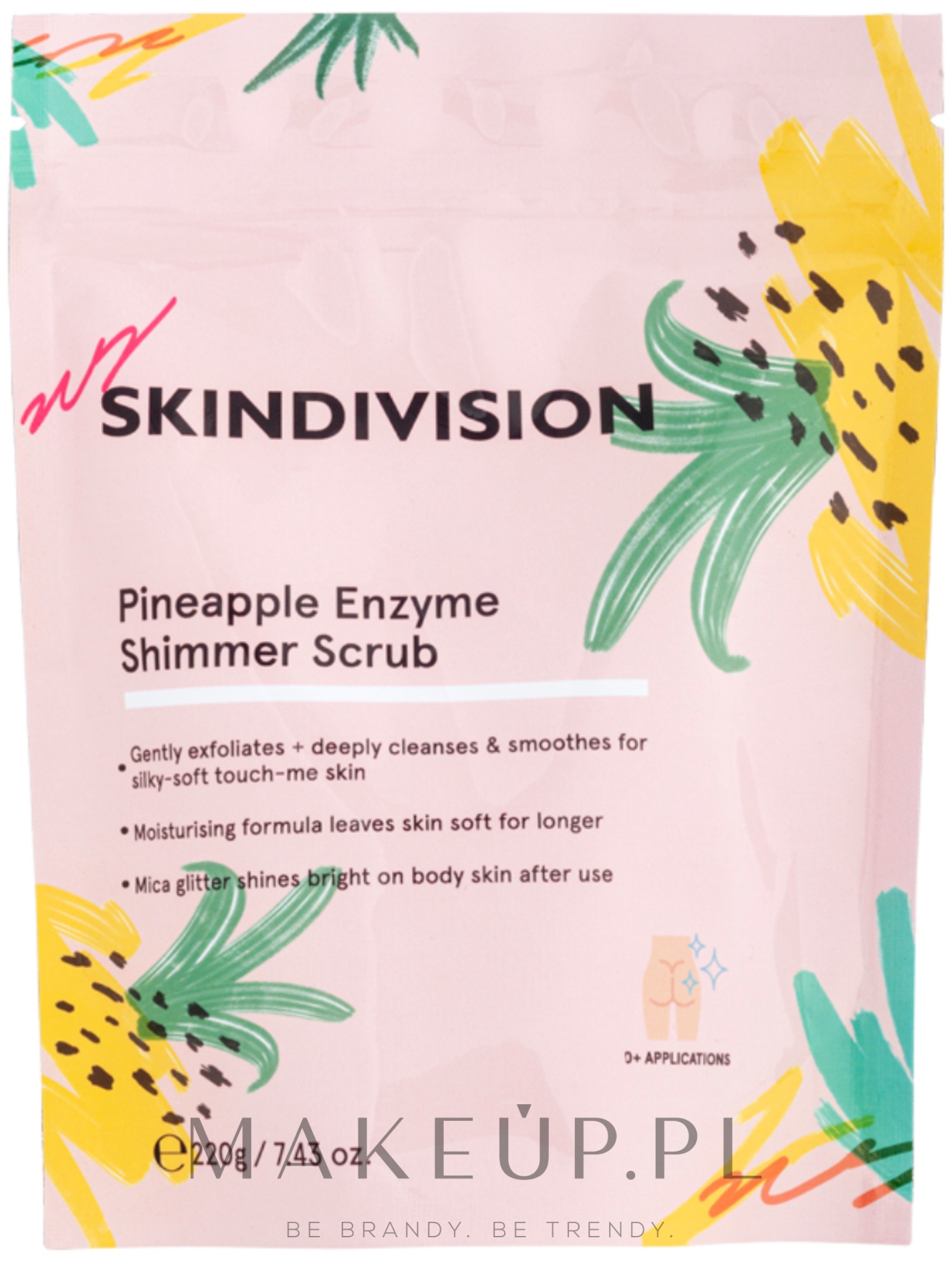 Ananasowy peeling do ciała - SkinDivision Pineapple Enzyme Shimmer Scrub — Zdjęcie 220 g