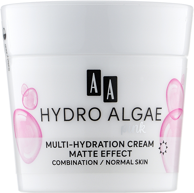 Odżywczy krem matujący do skóry mieszanej - AA Hydro Algae Pink Mourishing Cream	