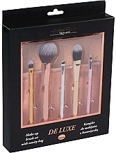 Zestaw pędzli do makijażu, 38297, 5 szt. - Top Choice Fashion Design De Luxe Make Up Brush Set — Zdjęcie N1
