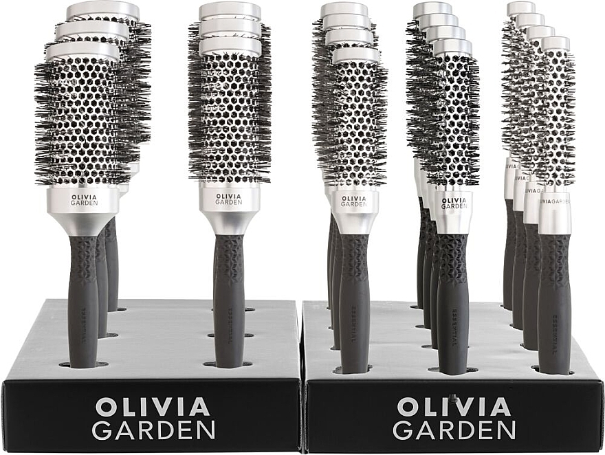 Zestaw szczotek do włosów, 18 sztuk - Olivia Garden Essential Blowout Classsic Display — Zdjęcie N1