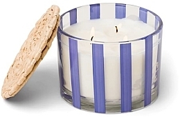 Świeca zapachowa w szkle, 3 knoty - Paddywax Al Fresco Striped Glass Candle Rosemary & Sea Salt — Zdjęcie N1