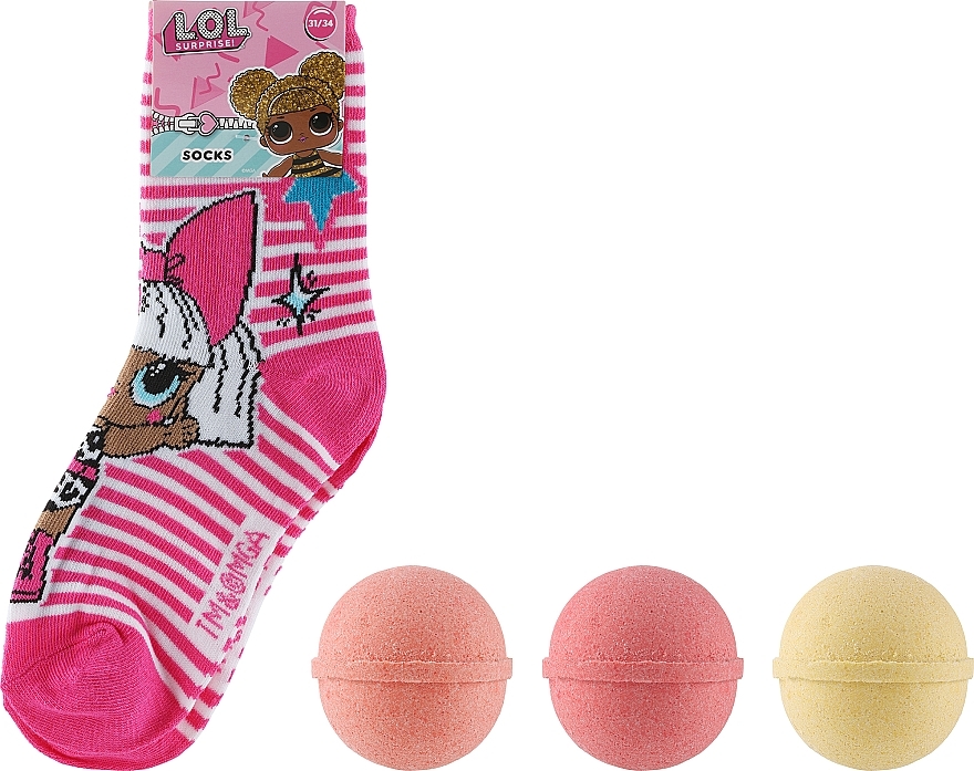 Zestaw - Bi-es LOL Suprise! (bath bombs/3x50g + socks) — Zdjęcie N2