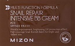 Krem BB ze śluzem ślimaka SPF 50+ PA+++ - Mizon Snail Repair Intensive BB Cream (próbka) — Zdjęcie N1