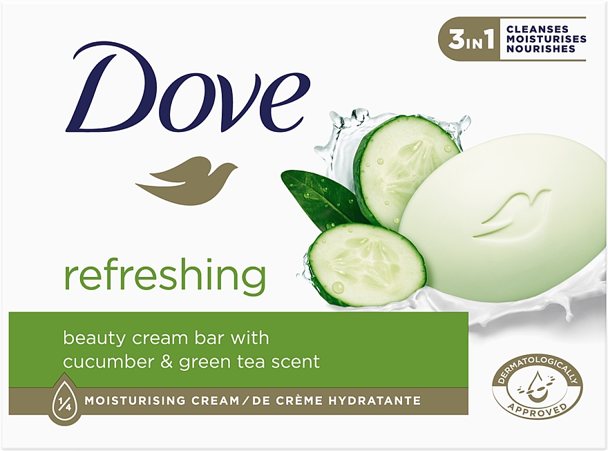 Kremowe mydło - Dove Cucumber & Green Tea Bar — Zdjęcie N1