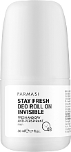 Dezodorant antyperspiracyjny dla mężczyzn - Farmasi Stay Fresh Men Deo Roll-on Invisible — Zdjęcie N1
