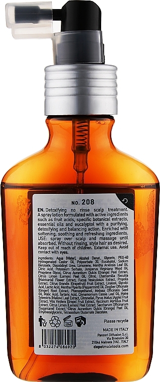 Detoks w sprayu do skóry głowy - Depot 208 Detoxifying Spray Lotion  — Zdjęcie N2