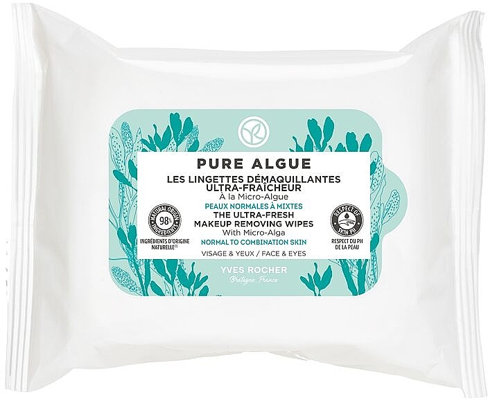 Chusteczki nawilżane do demakijażu z mikroalgami - Yves Rocher Pure Algue Makeup Remover Wipes — Zdjęcie N1