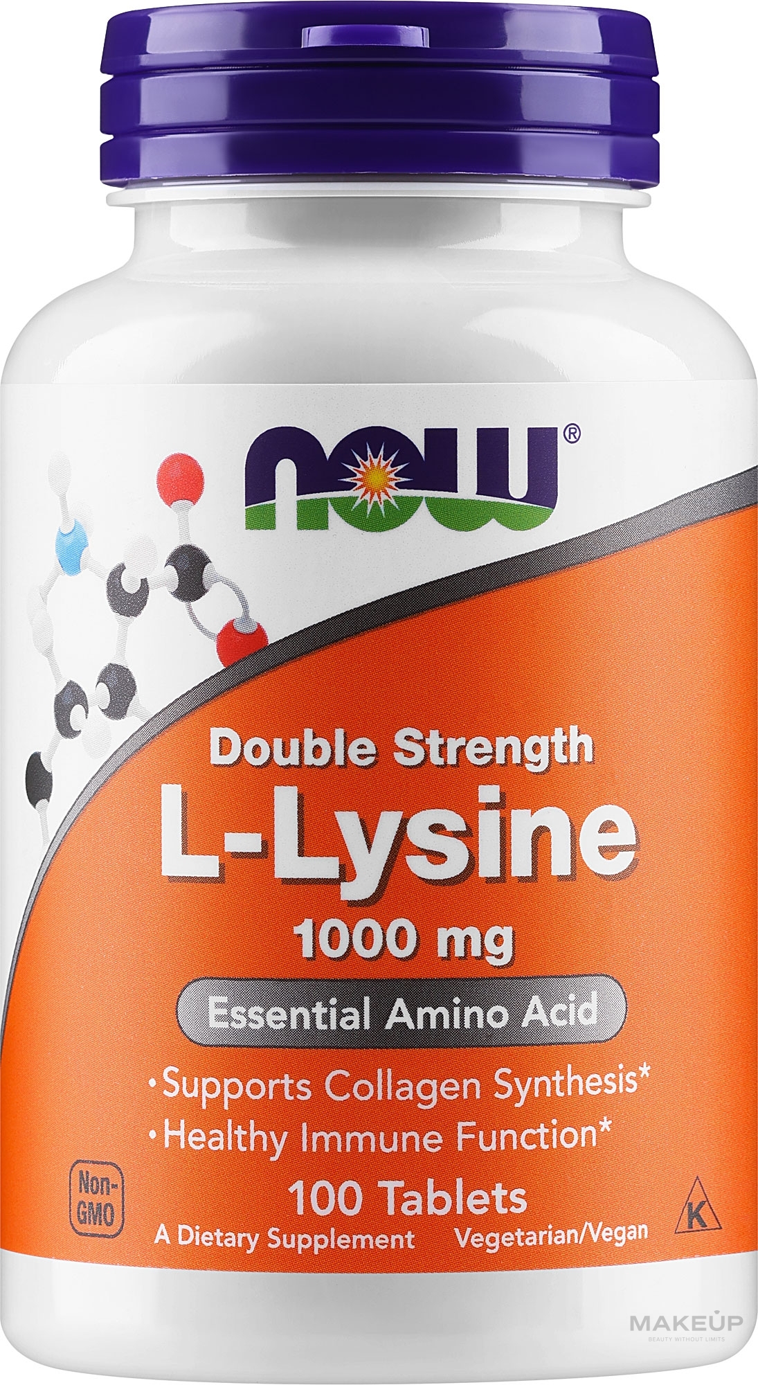 L-lizyna w tabletkach 1000 mg - Now Foods L-Lysine Tablets — Zdjęcie 100 szt.