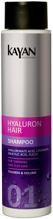 Szampon do włosów cienkich i pozbawionych objętości - Kayan Professional Hyaluron Hair Shampoo — Zdjęcie N1