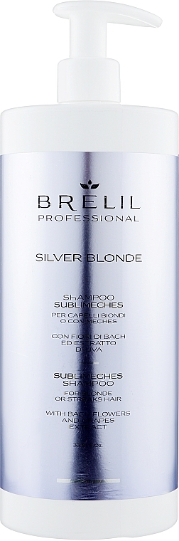 PRZECENA! Szampon neutralizujący żółte odcienie włosów blond - Brelil Silver Blonde Sublimeches Shampoo * — Zdjęcie N3