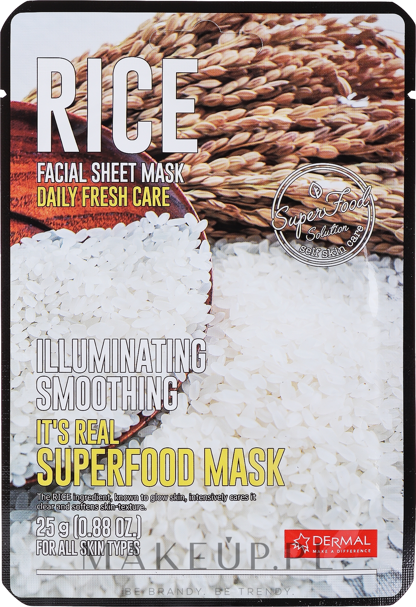 Wygładzająca maseczka do twarzy - Dermal Mask Rice  — Zdjęcie 25 g