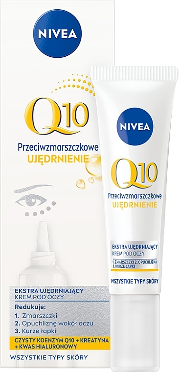 Ujędrniający, przeciwzmarszczkowy krem pod oczy - NIVEA Q10 Plus Anti-wrinkle Eye Care — Zdjęcie N1