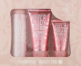 Zestaw kosmetyków do ciała - Mades Cosmetics M|D|S Baty & Body Fascination Pure Beauty Trio ( b/wash/200ml + b/milk/150ml + h/cr/75ml ) — Zdjęcie N1