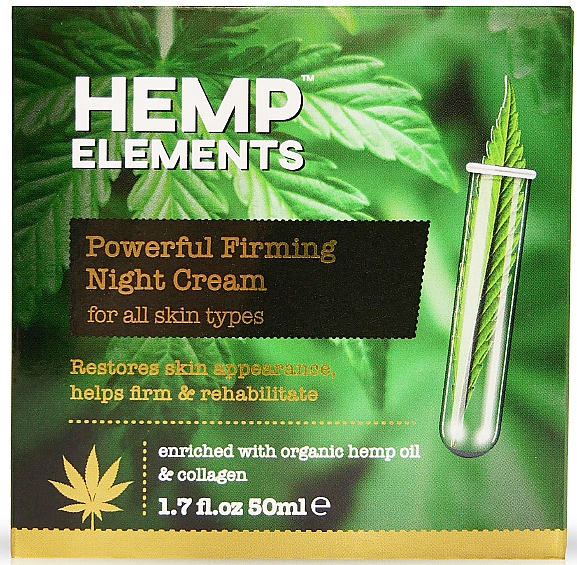 Ujędrniający krem ​​do twarzy na noc z organicznym olejem konopnym - Frulatte Hemp Elements Powerful Firming Night Cream — Zdjęcie N1