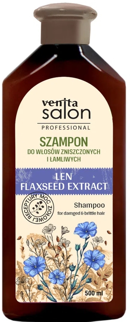 Szampon do włosów zniszczonych i łamliwych - Venita Salon Professional Len Extract — Zdjęcie 500 ml