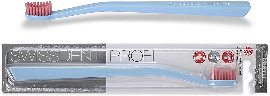 Szczoteczka do zębów, miękka, jasnoniebieska - Swissdent Profi Sensitive Extra Soft Light Blue — Zdjęcie N1