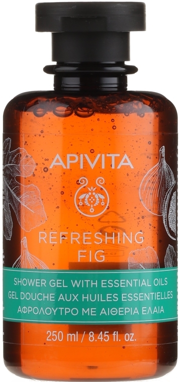 Żel pod prysznic z olejkami eterycznymi Figa - Apivita Refreshing Fig Shower Gel with Essential Oils