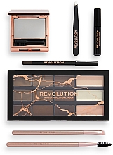 Zestaw prezentowy do makijażu brwi, 8 sztuk - Makeup Revolution Brow Shaping Kit With Bag Gift Set — Zdjęcie N3