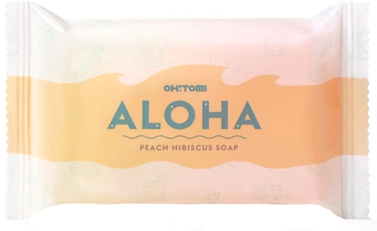 Naturalne mydło w kostce - Oh!Tomi Aloha Peach Hibiscus Soap — Zdjęcie N1