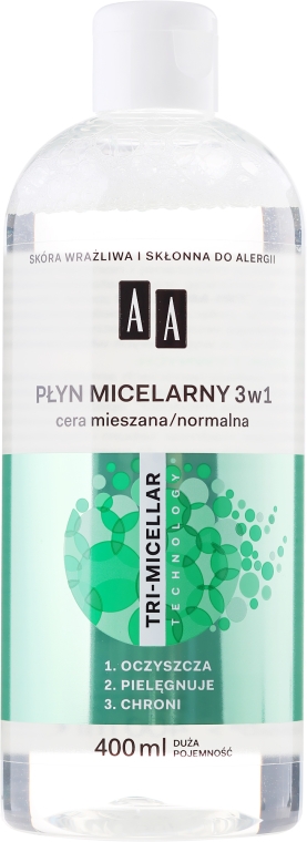 Płyn micelarny 3 w 1 do cery mieszanej i normalnej - AA Tri-Micellar — Zdjęcie N1
