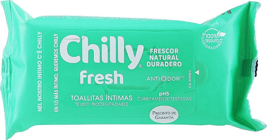 Odświeżające chusteczki do higieny intymnej - Chilly Gel Fresh Intimate Wipes — Zdjęcie N1