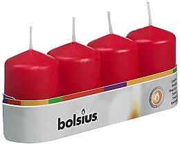Kup Zestaw świec dekoracyjnych, czerwone - Bolsius (candle/4szt)