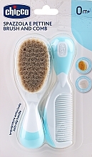 PRZECENA! Zestaw dla dzieci: szczoteczka do włosów i grzebyk, niebieskie - Chicco Brush and Comb for Baby Blue * — Zdjęcie N2
