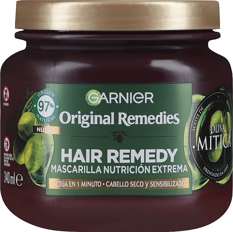 Intensywnie odżywcza maska do włosów z oliwą z oliwek - Garnier Original Remedies Intense Nutrition Mask Extreme — Zdjęcie N2