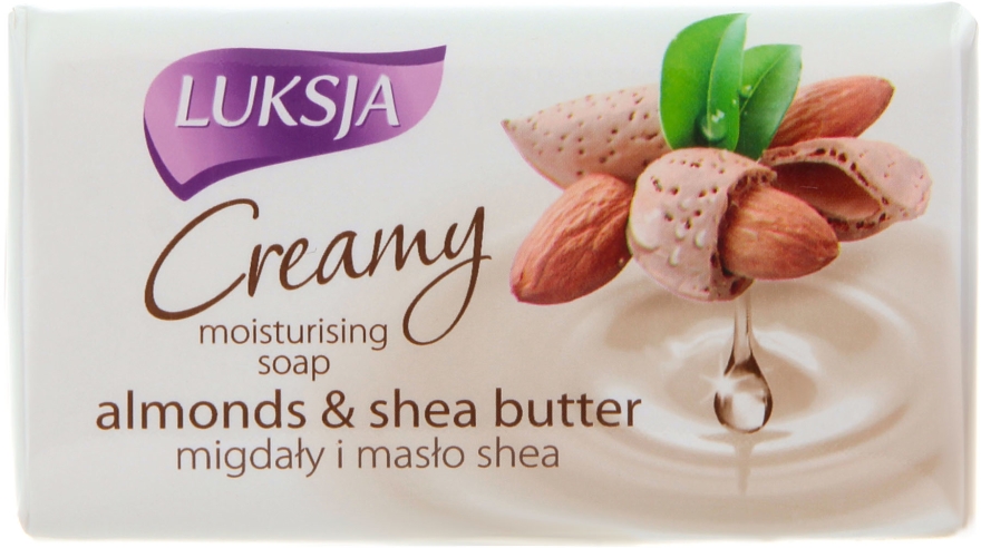 Kremowe mydło nawilżające w kostce Migdały i masło shea - Luksja Creamy — Zdjęcie N1