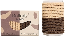 Kup Gumki do włosów brązowo-beżowe, 20 szt. - Bellody Minis Hair Ties Brown & Beige Mixed Package
