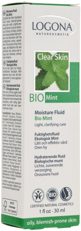 Krem-balsam nawilżający do skóry suchej - Logona Facial Care Moisture Fluid Organic Mint