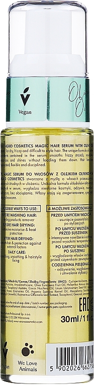 Rozświetlające serum do włosów ułatwiające rozczesywanie - Ingrid Cosmetics Vegan Hair Serum Olive Oil Anti Frizz — Zdjęcie N2