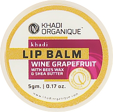Naturalny ajurwedyjski balsam do ust Grejpfrut z woskiem pszczelim i miodem - Khadi Organique Wine Grapefruit Lip Balm — Zdjęcie N1