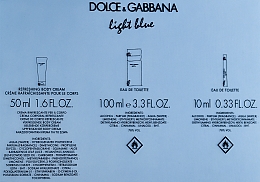 Dolce & Gabbana Light Blue - Zestaw (edt 100 ml + b/cr 50 ml + edt 10 ml) — Zdjęcie N3
