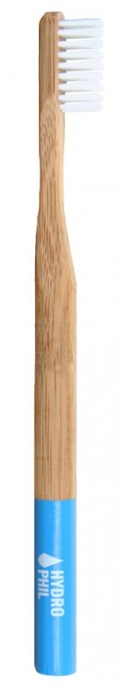 Wegańska szczoteczka do zębów z biodegradowalnego bambusa, włosie miękkie, niebieska - Hydrophil — Zdjęcie N1