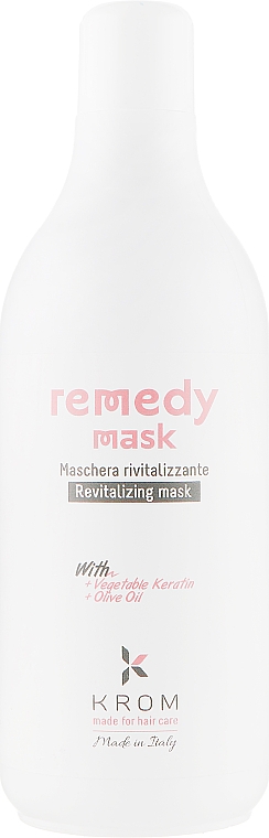 Maska odbudowująca z keratyną roślinną i oliwą z oliwek - Krom Remedy Mask — Zdjęcie N3