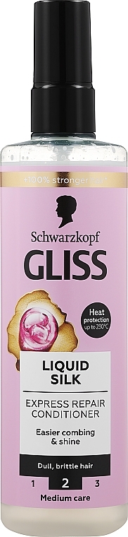 Gliss Kur Hair Repair Liquid Silk - Ekspresowa odżywka regeneracyjna do włosów matowych i łamliwych — Zdjęcie N1