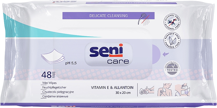 Chusteczki nawilżane do pielęgnacji skóry - Seni Care Delicate Cleansing Wet Wipes — Zdjęcie N1