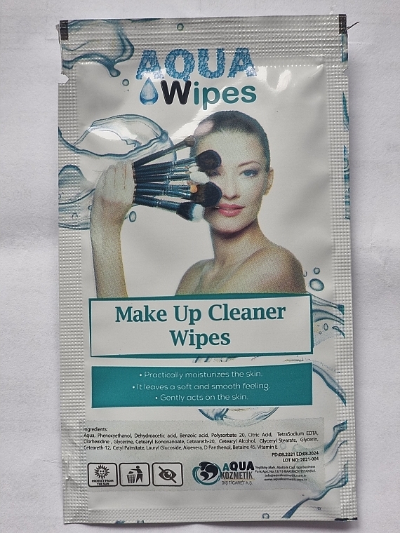 PREZENT! Chusteczki nawilżane do demakijażu - Aqua Wipes — Zdjęcie N1