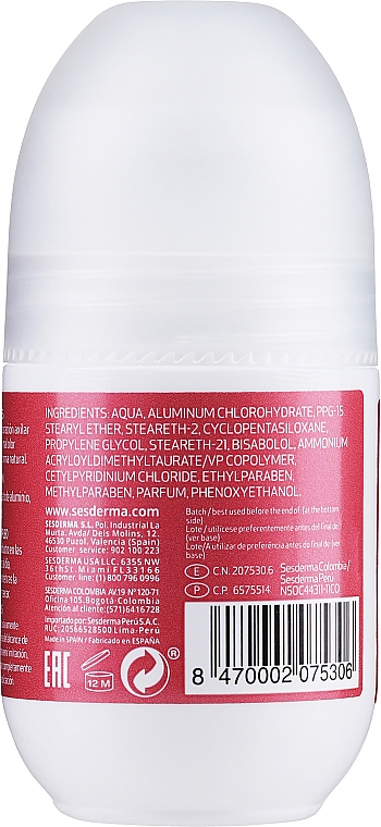 Antyperspirant w kulce dla kobiet - SesDerma Laboratories Dryses Deodorant For Women — Zdjęcie N2