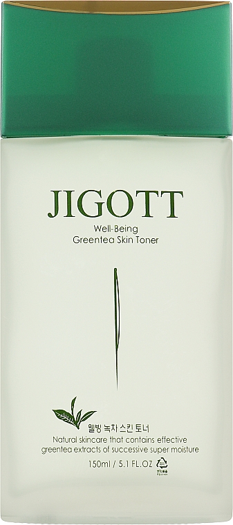 Zestaw - Jigott Well Being Green Tea (emulsion/150ml + toner/150ml + emulsion/30ml + toner/30ml) — Zdjęcie N4