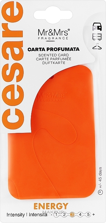 Mr&Mrs Fragrance Cesare Scented Card Orange Energy - Aromatyczna zawieszka — Zdjęcie N1