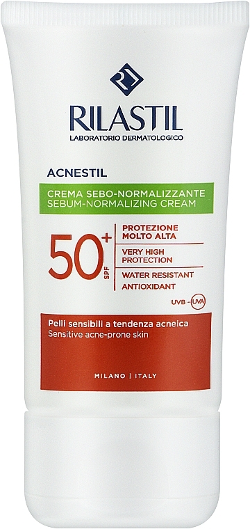 Normalizujący krem ochronny do cery tłustej SPF 50+ - Rilastil Sun System Spf50+ Acnestil — Zdjęcie N1