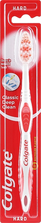 Twarda szczoteczka do zębów, czerwona - Colgate Classic Deep Clean Hard — Zdjęcie N1