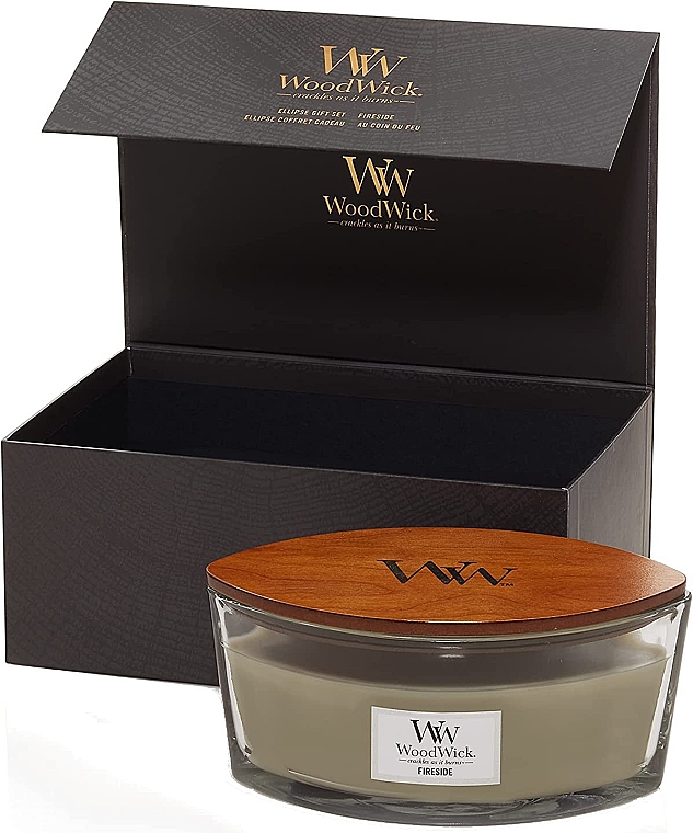 Świeca zapachowa w pudełku - Woodwick Ellipse Fireside Gift Set